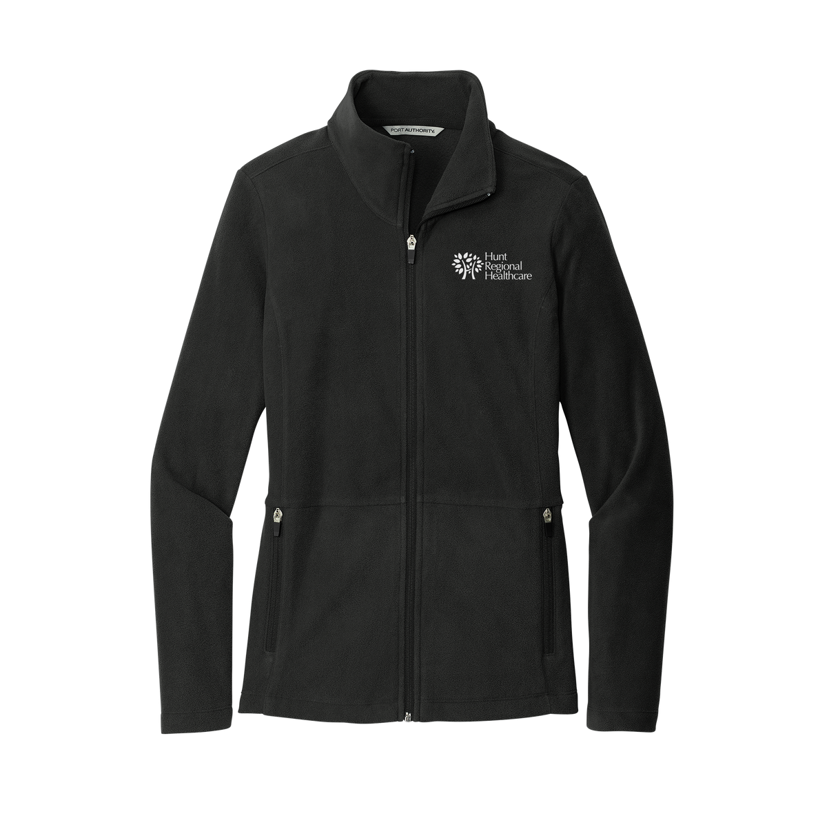 huntregional-womens-pro-microfleece-jacket-embroidery-leftchest-L151-black-flat-front