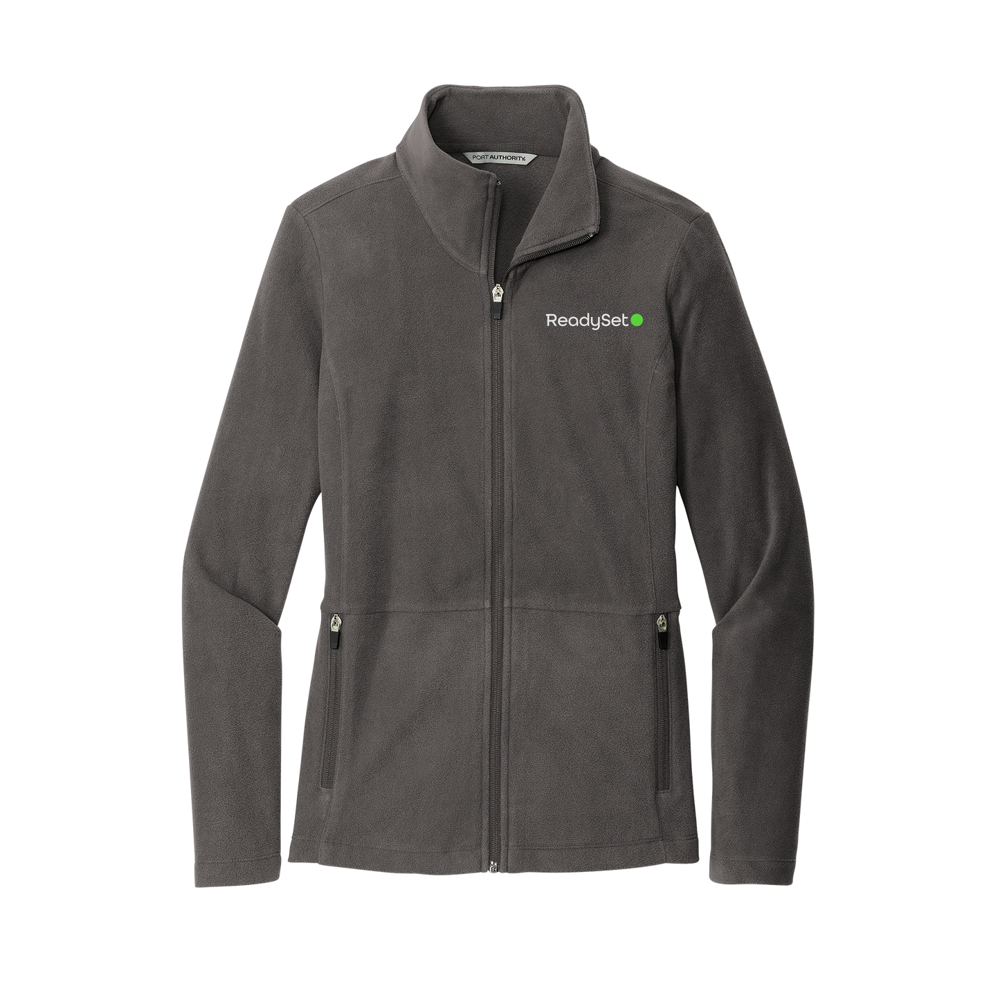 readysetsurgical-womens-pro-microfleece-jacket-embroidery-leftchest-L151-pewter-flat-front
