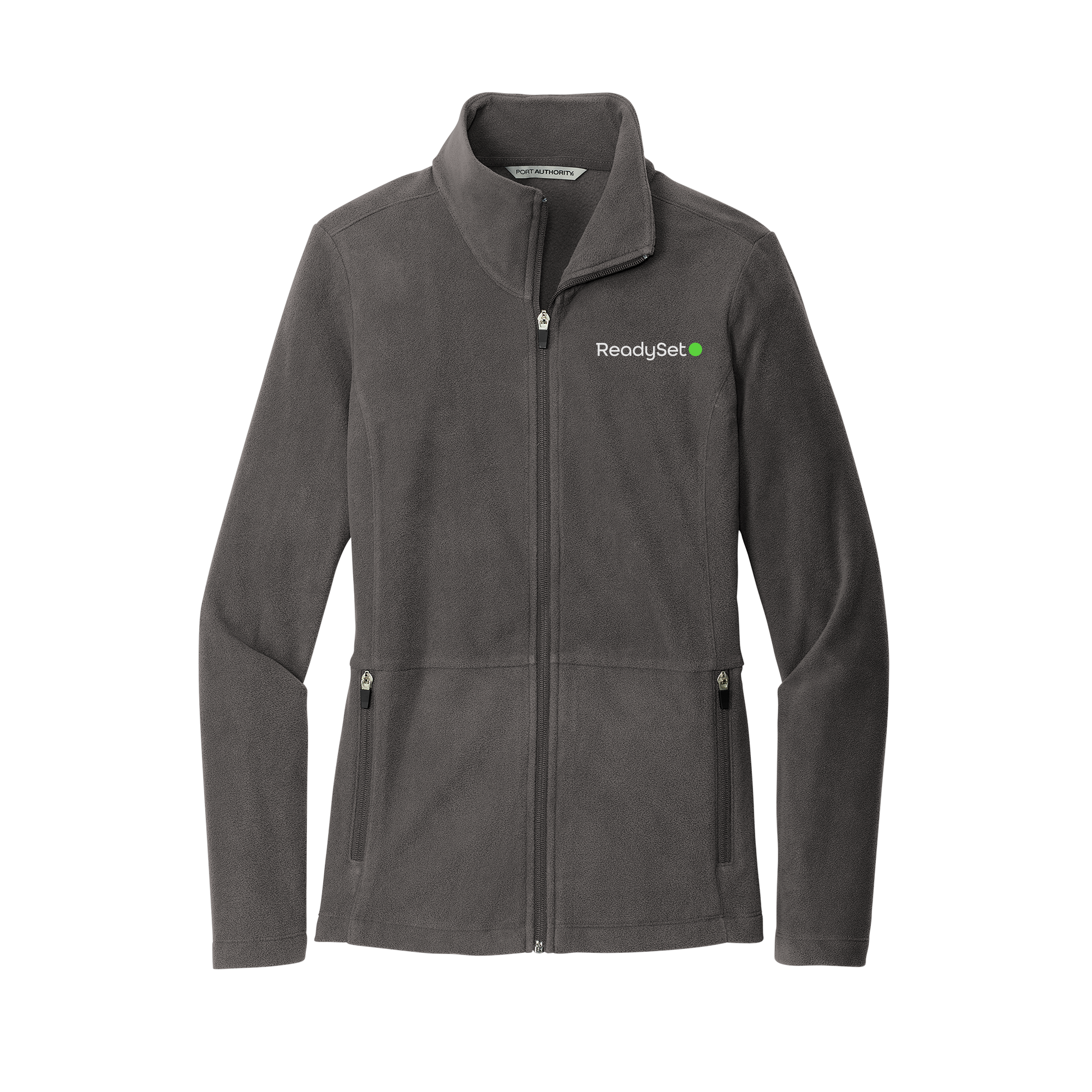 readysetsurgical-womens-pro-microfleece-jacket-embroidery-leftchest-L151-pewter-flat-front