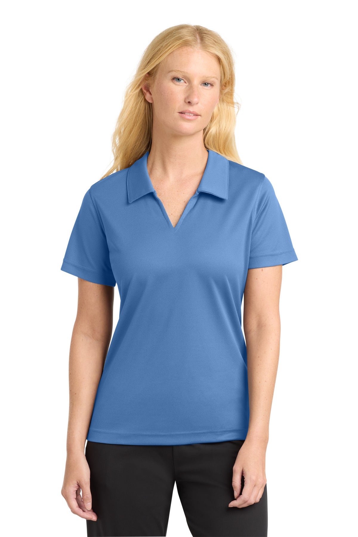 Sport-Tek® Women's Dri-Mesh® V-Neck Polo.  L469