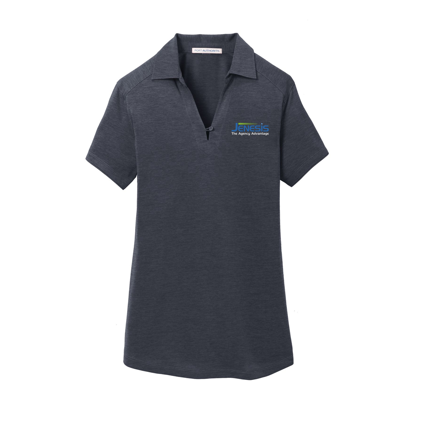 jenesis-port-authority-womens-digi-heather-performance-polo-embroidery-leftchest-L574-darkgrey-flat-front