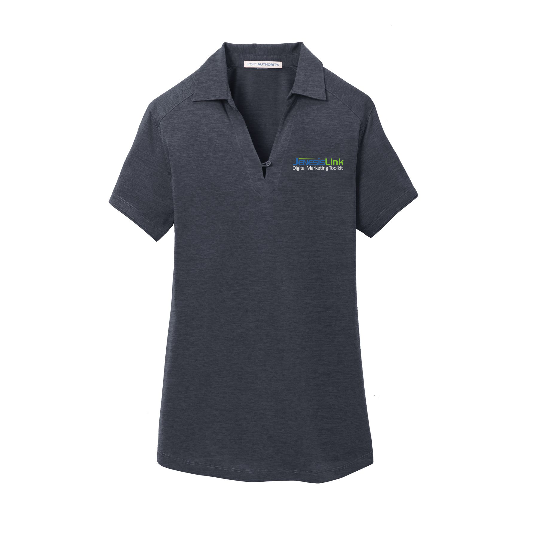 jenesislink-womens-digi-heather-performance-polo-embroidery-leftchest-L574-darkgrey-flat-front