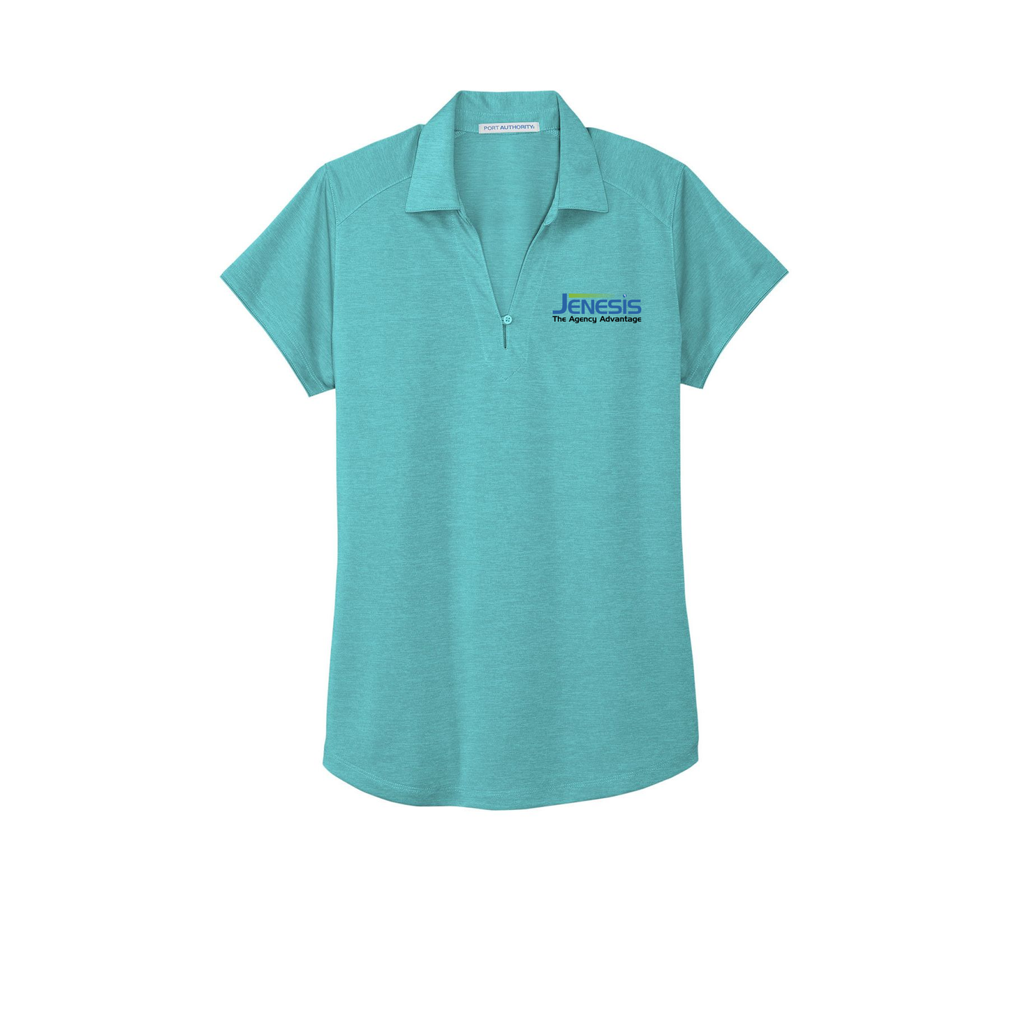 jenesis-port-authority-womens-digi-heather-performance-polo-embroidery-leftchest-L574-mauiblue-flat-front