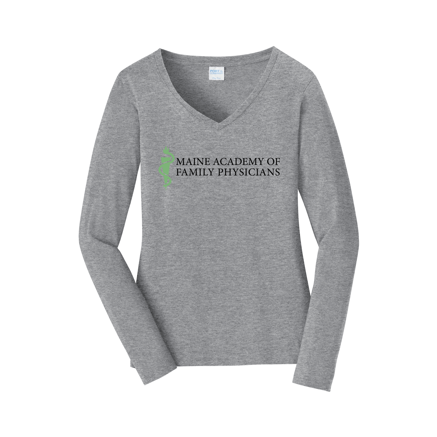 maineafp-womens-long-sleeve-v-neck-dtf-front-LPC450VLS-athleticheather-flat-front