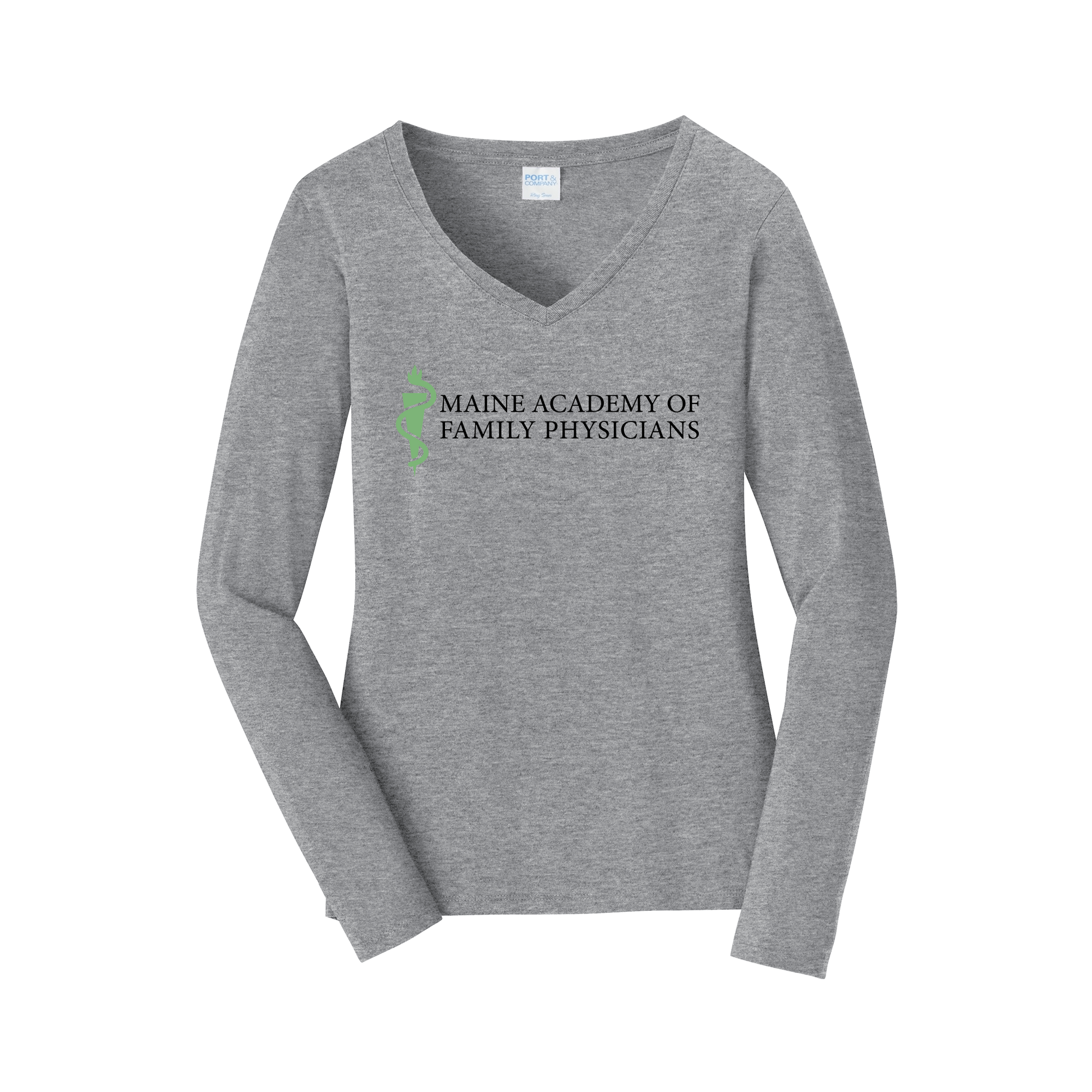 maineafp-womens-long-sleeve-v-neck-dtf-front-LPC450VLS-athleticheather-flat-front