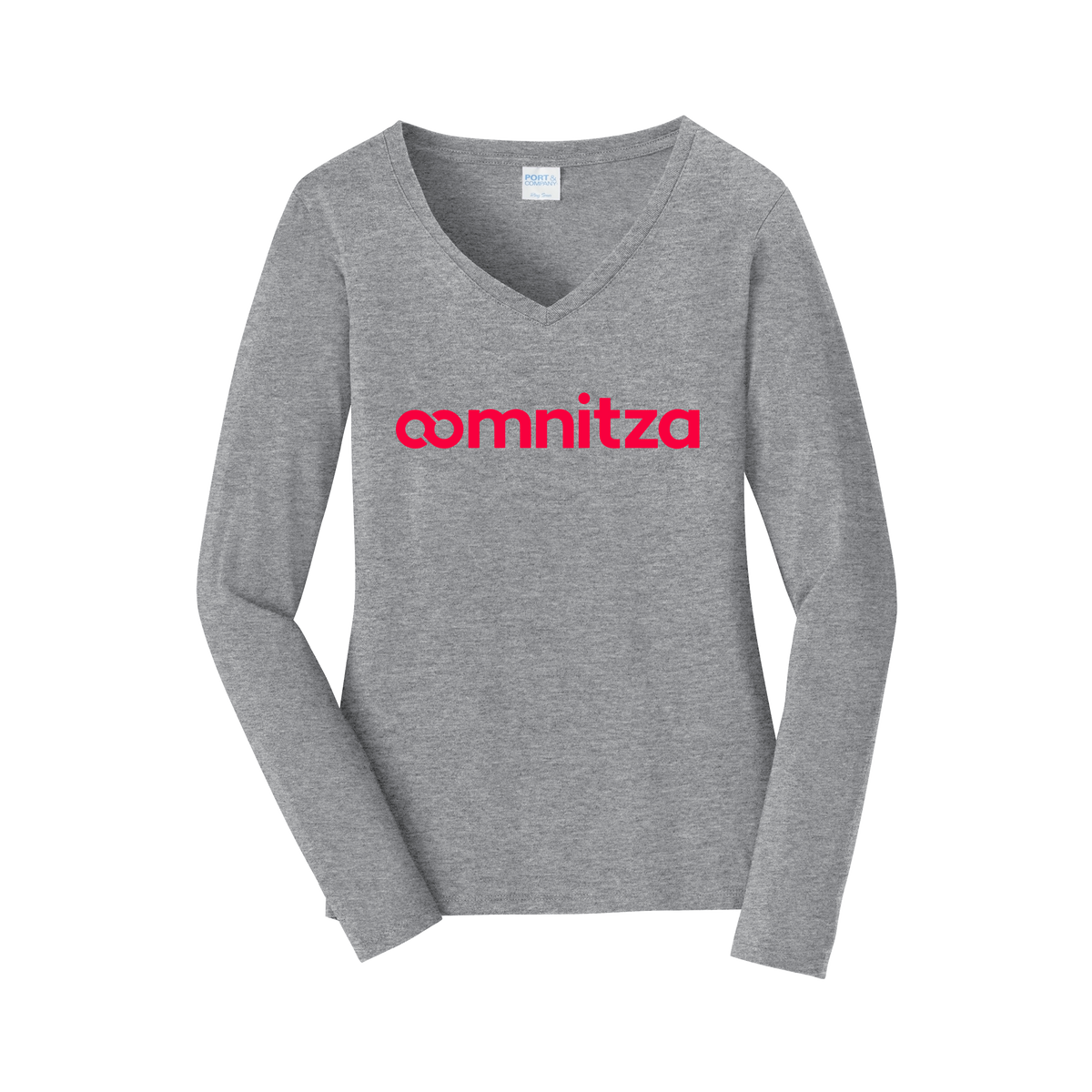 oomnitza-womens-long-sleeve-v-neck-dtf-front-LPC450VLS-athleticheather-flat-front