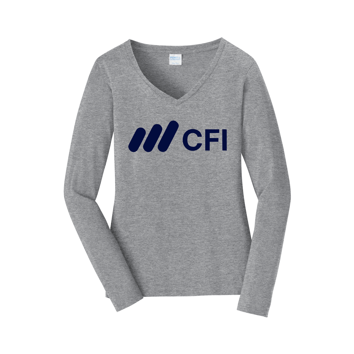 corporatefinanceinstitute-womens-long-sleeve-v-neck-dtf-front-LPC450VLS-athleticheather-flat-front