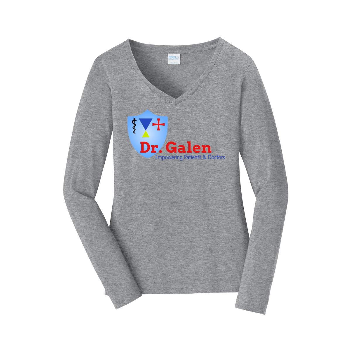 drgalen-womens-long-sleeve-v-neck-dtf-front-LPC450VLS-athleticheather-flat-front