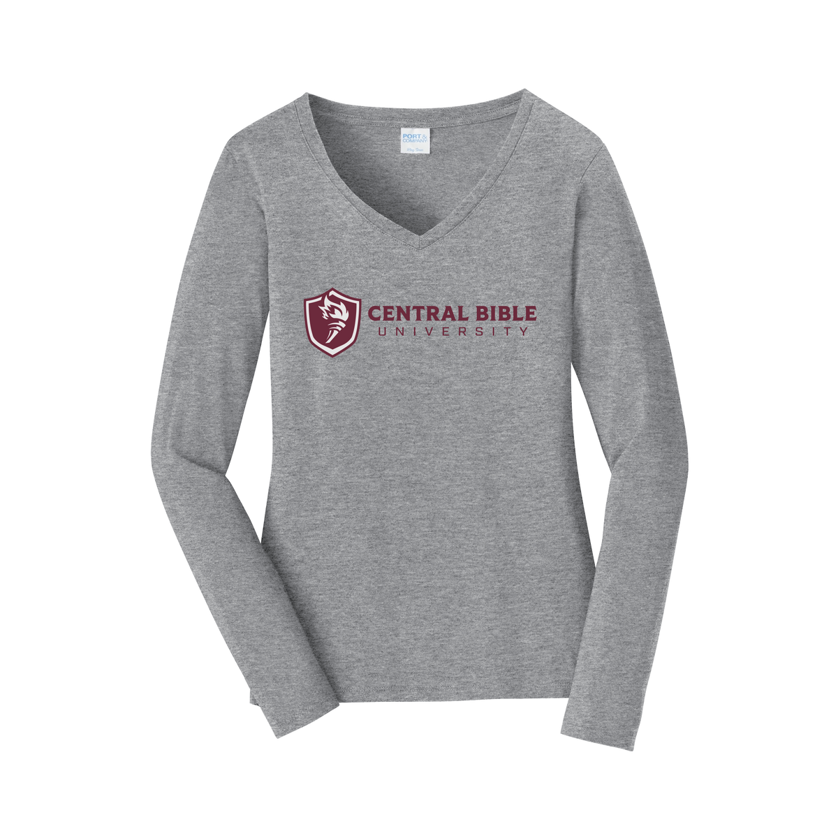 centralbible-womens-long-sleeve-v-neck-dtf-front-LPC450VLS-athleticheather-flat-front