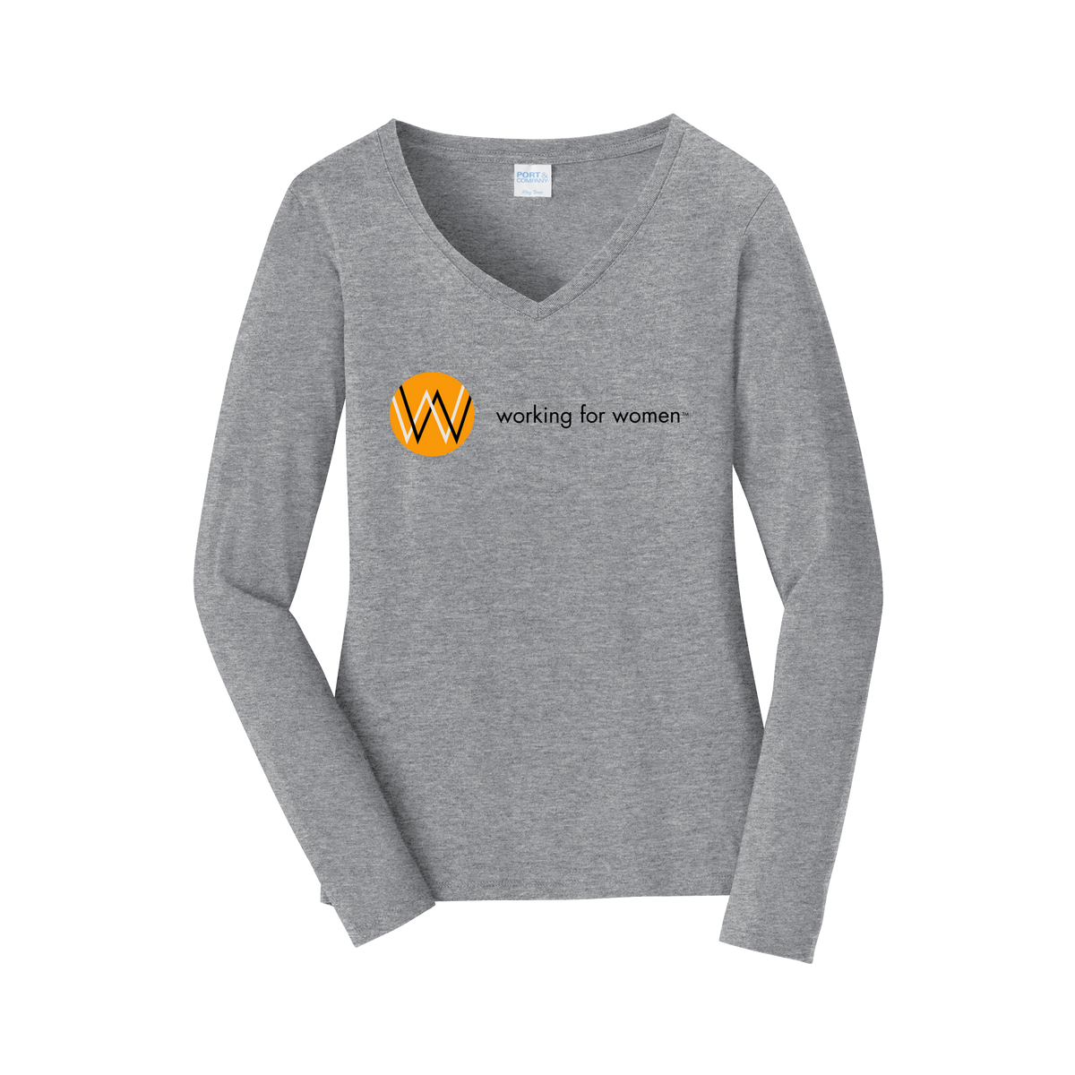 workingforwomen-womens-long-sleeve-v-neck-dtf-front-LPC450VLS-athleticheather-flat-front
