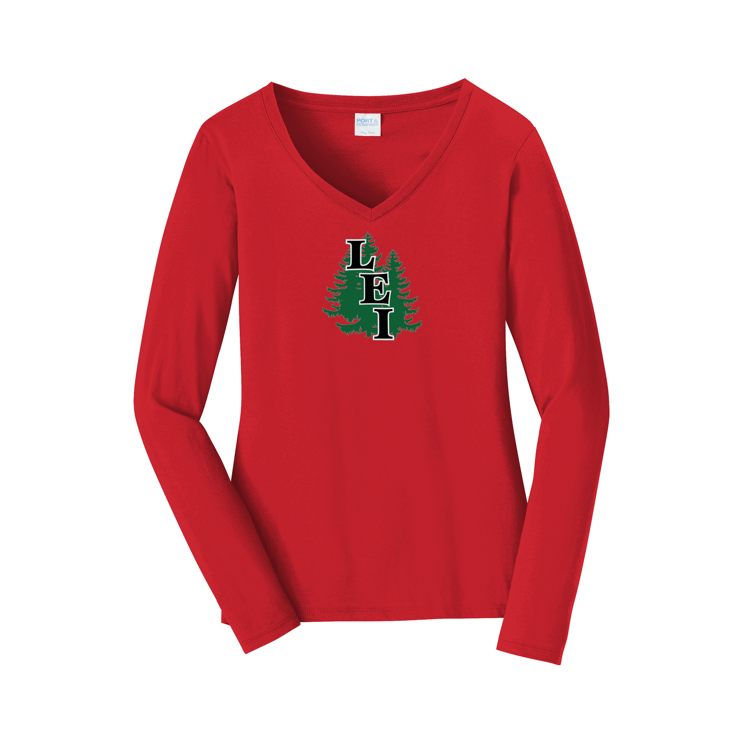 leisite-womens-long-sleeve-v-neck-dtf-front-LPC450VLS-brightred-flat-front