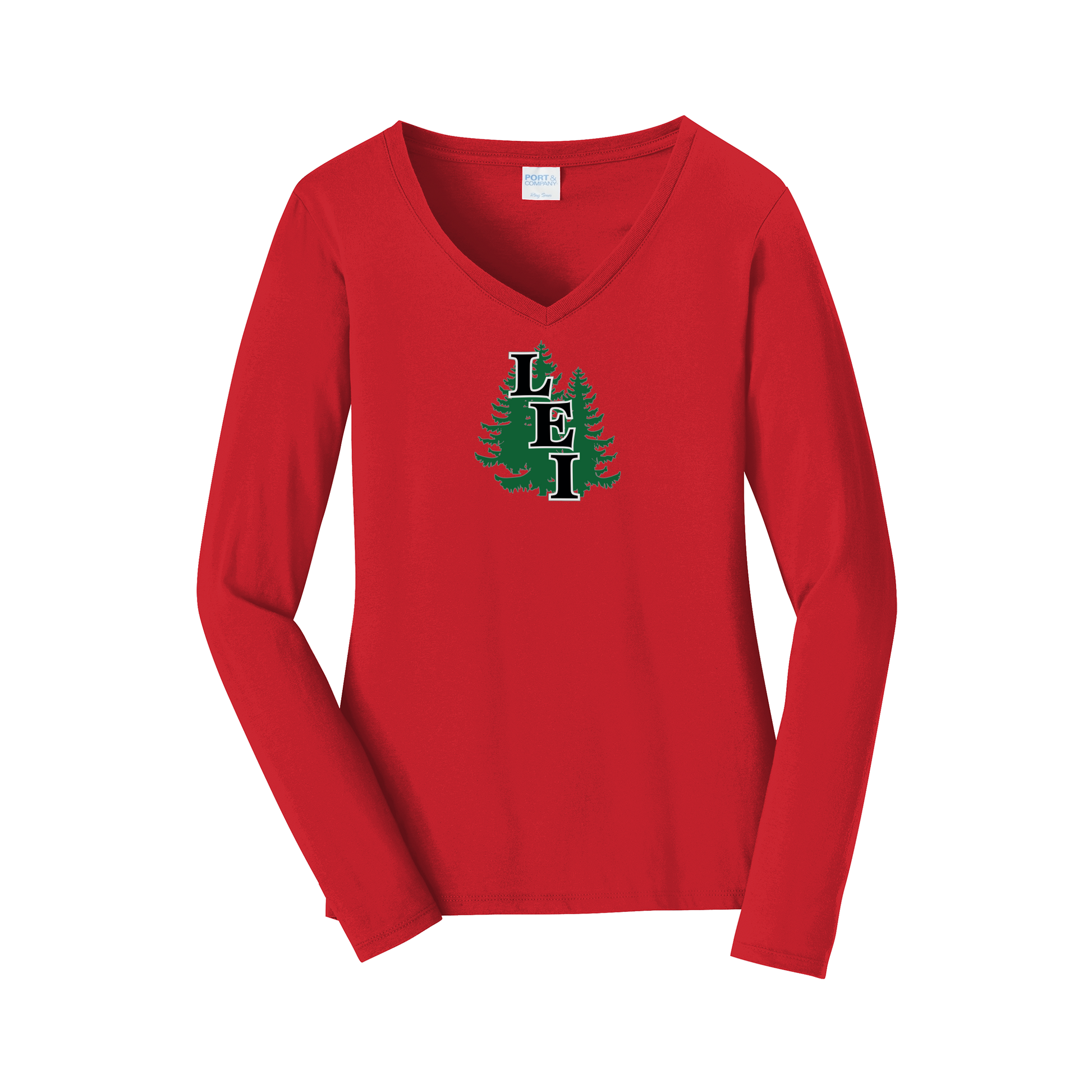 leisite-womens-long-sleeve-v-neck-dtf-front-LPC450VLS-brightred-flat-front