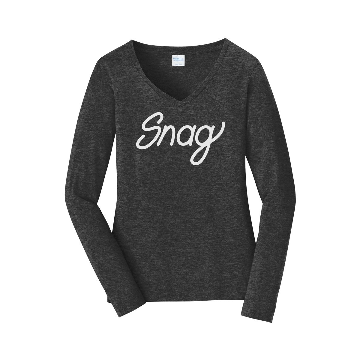 snagdelivery-womens-long-sleeve-v-neck-dtf-front-LPC450VLS-darkheathergrey-flat-front