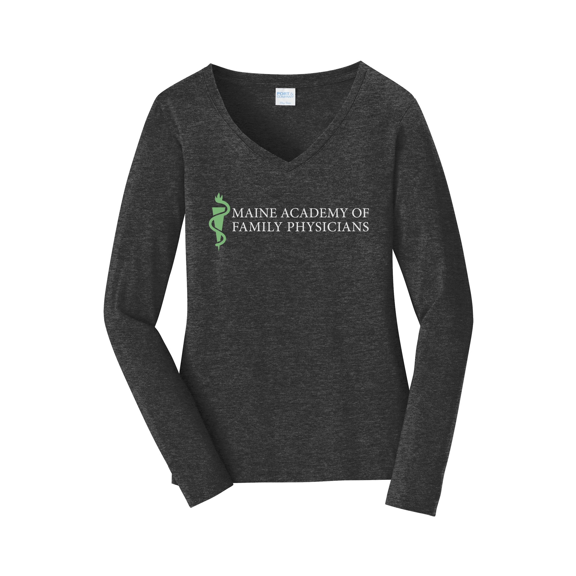 maineafp-womens-long-sleeve-v-neck-dtf-front-LPC450VLS-darkheathergrey-flat-front