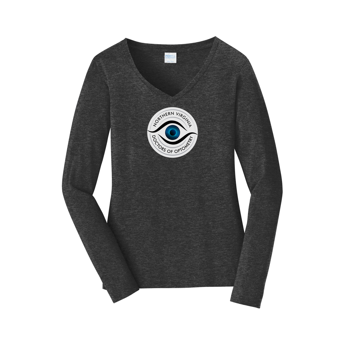 novaeyedocs-womens-long-sleeve-v-neck-dtf-front-LPC450VLS-darkheathergrey-flat-front