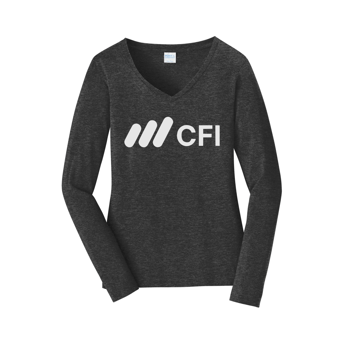 corporatefinanceinstitute-womens-long-sleeve-v-neck-dtf-front-LPC450VLS-darkheathergrey-flat-front