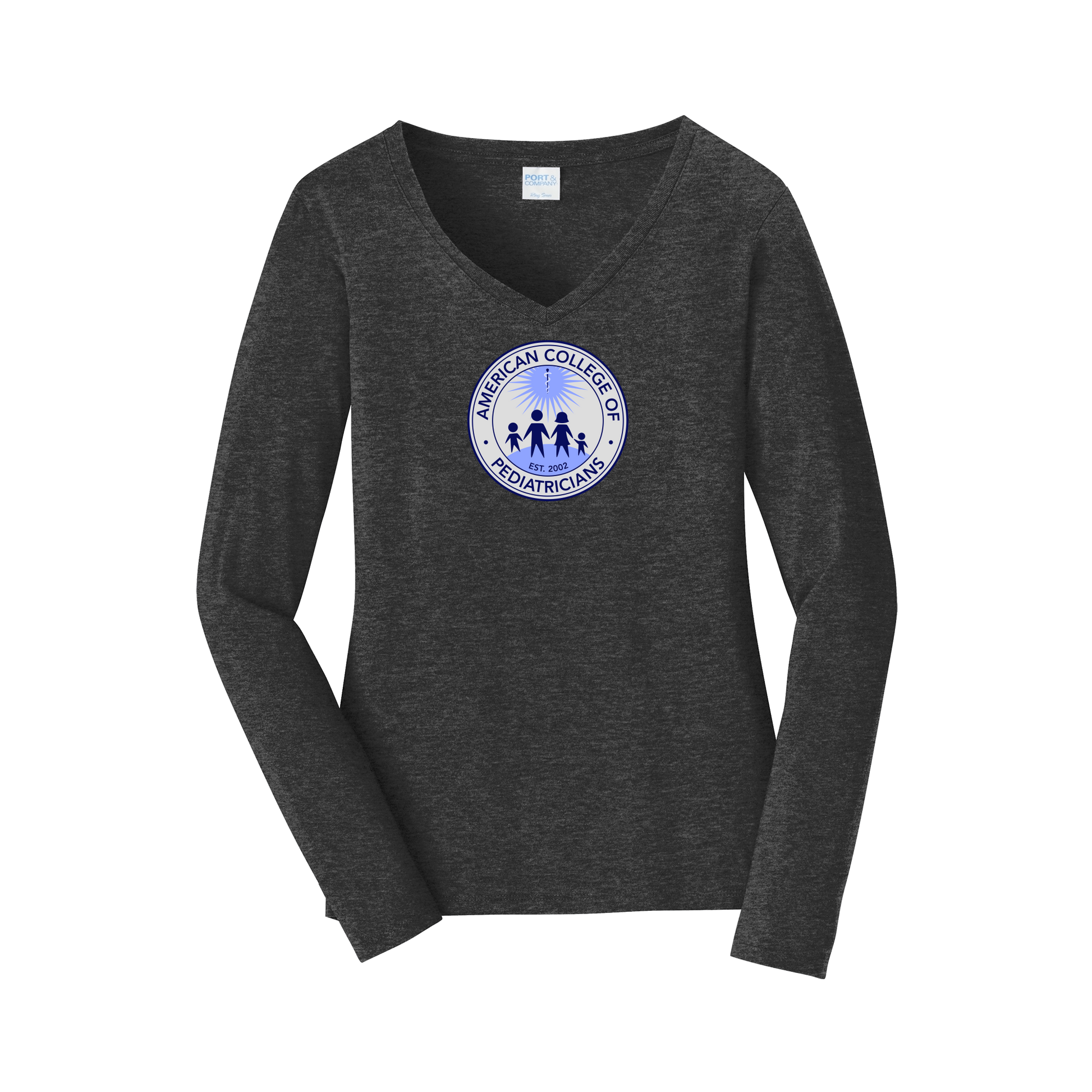 acpeds-womens-long-sleeve-v-neck-dtf-front-LPC450VLS-darkheathergrey-flat-front