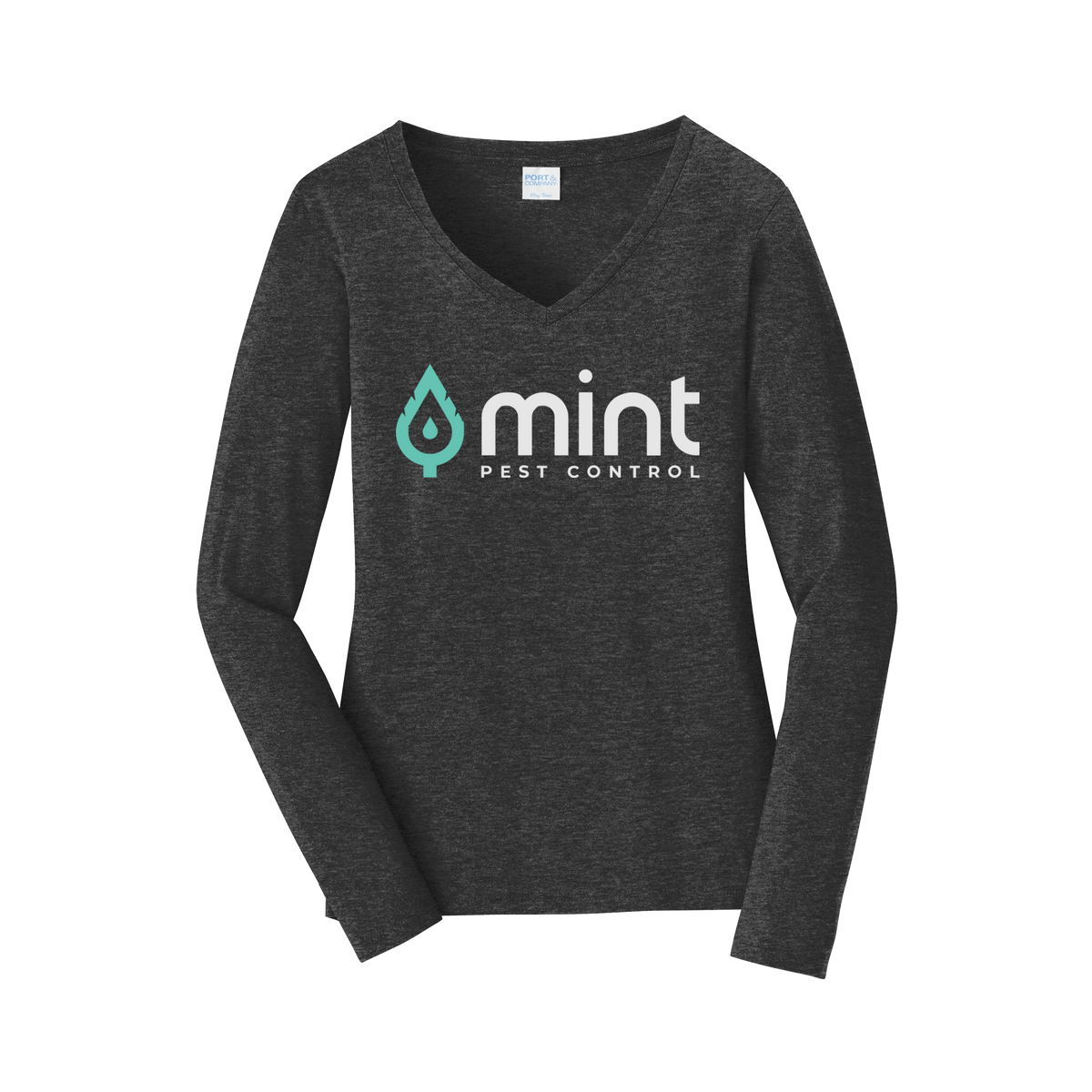 mintpest-womens-long-sleeve-v-neck-dtf-front-LPC450VLS-darkheathergrey-flat-front