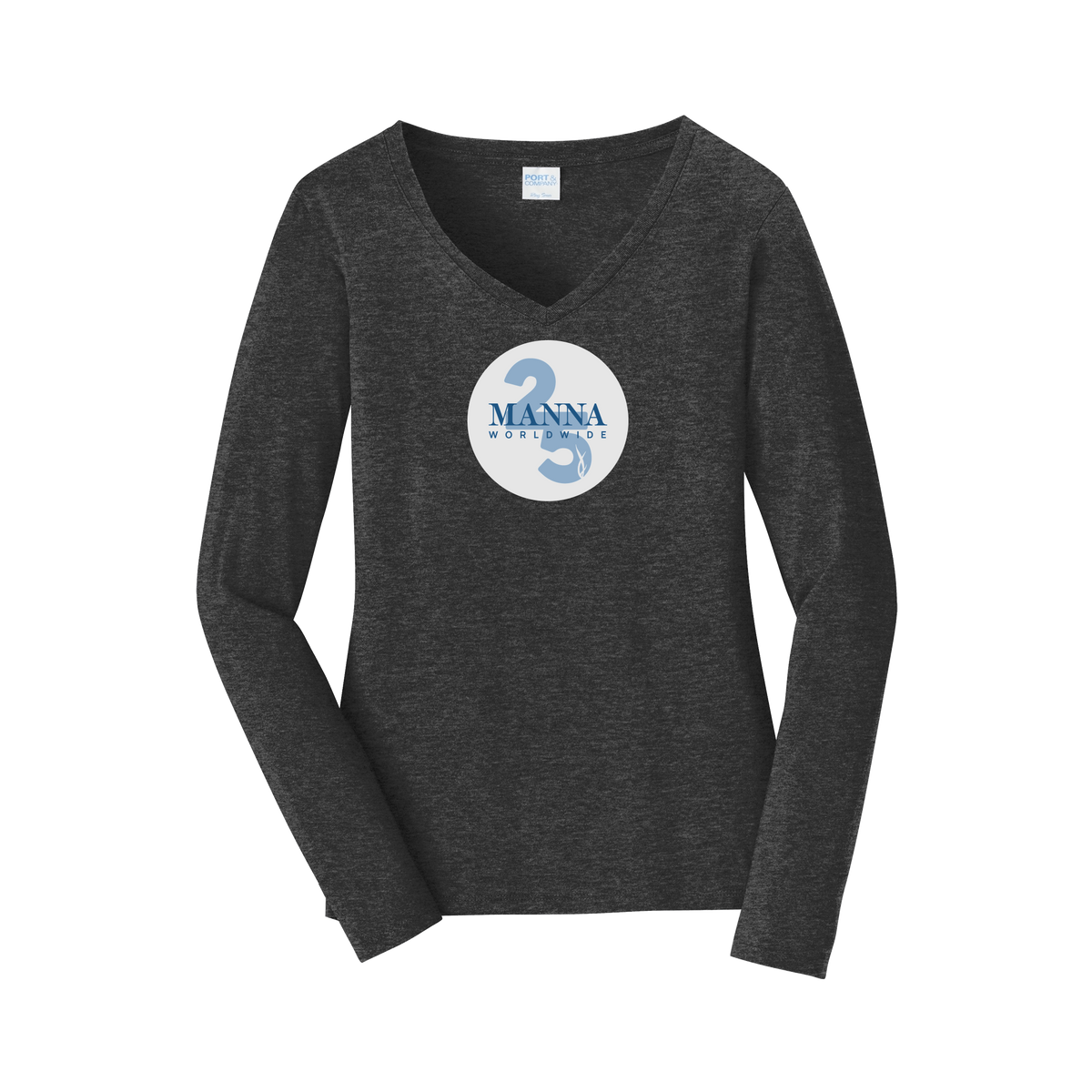 mannaworldwide-womens-long-sleeve-v-neck-dtf-front-LPC450VLS-darkheathergrey-flat-front