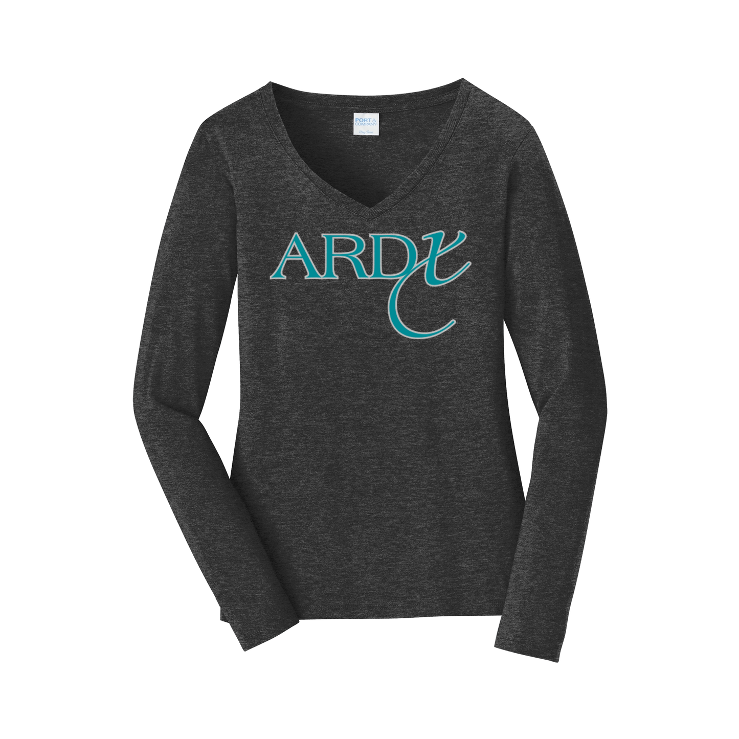 ardx-womens-long-sleeve-v-neck-dtf-front-LPC450VLS-darkheathergrey-flat-front