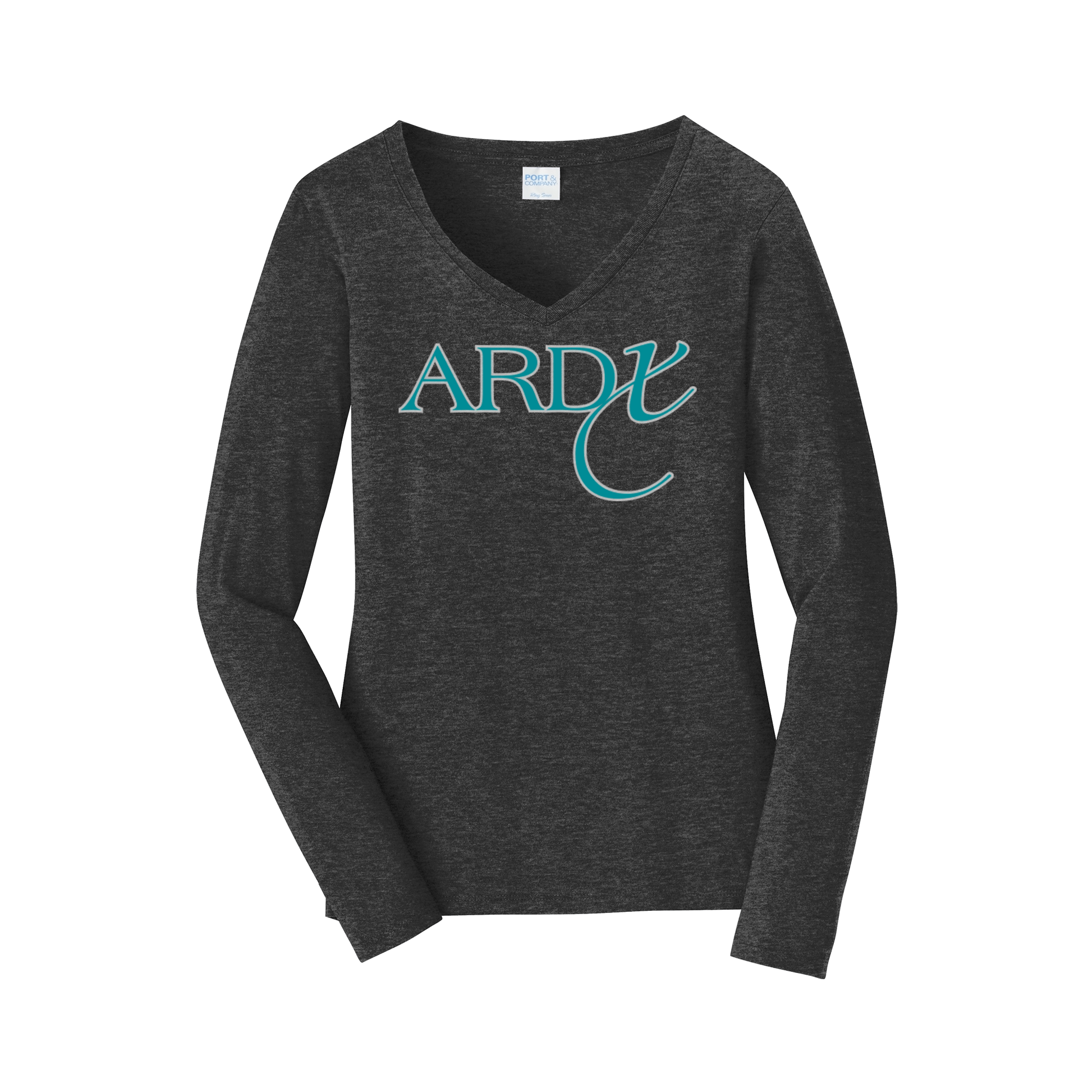 ardx-womens-long-sleeve-v-neck-dtf-front-LPC450VLS-darkheathergrey-flat-front
