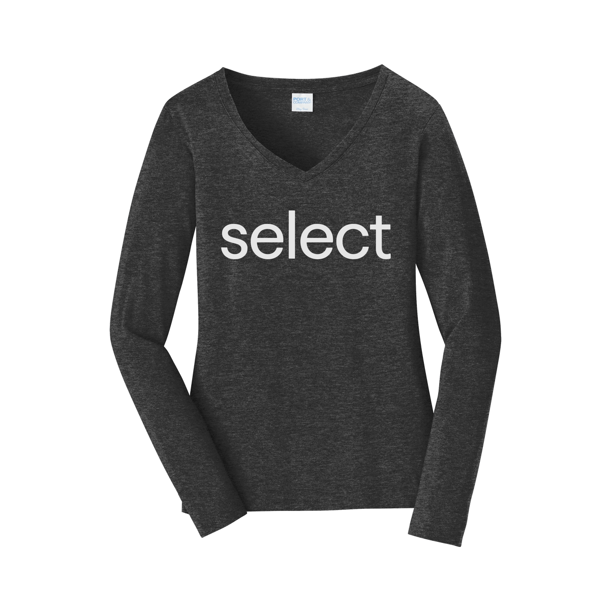 meetselect-womens-long-sleeve-v-neck-dtf-front-LPC450VLS-darkheathergrey-flat-front