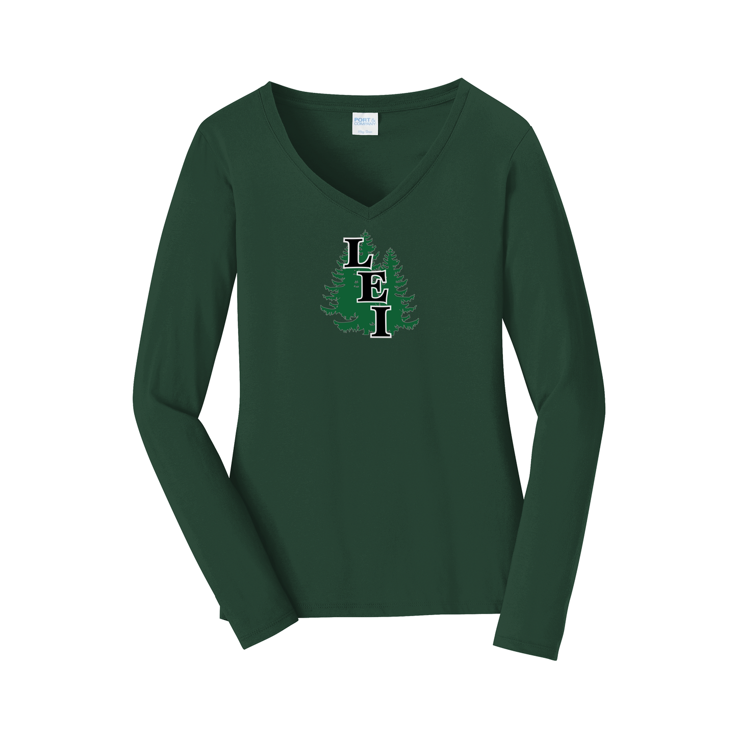 leisite-womens-long-sleeve-v-neck-dtf-front-LPC450VLS-forestgreen-flat-front
