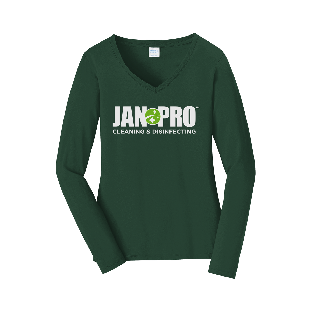 jan-pro-womens-long-sleeve-v-neck-dtf-front-LPC450VLS-forestgreen-flat-front
