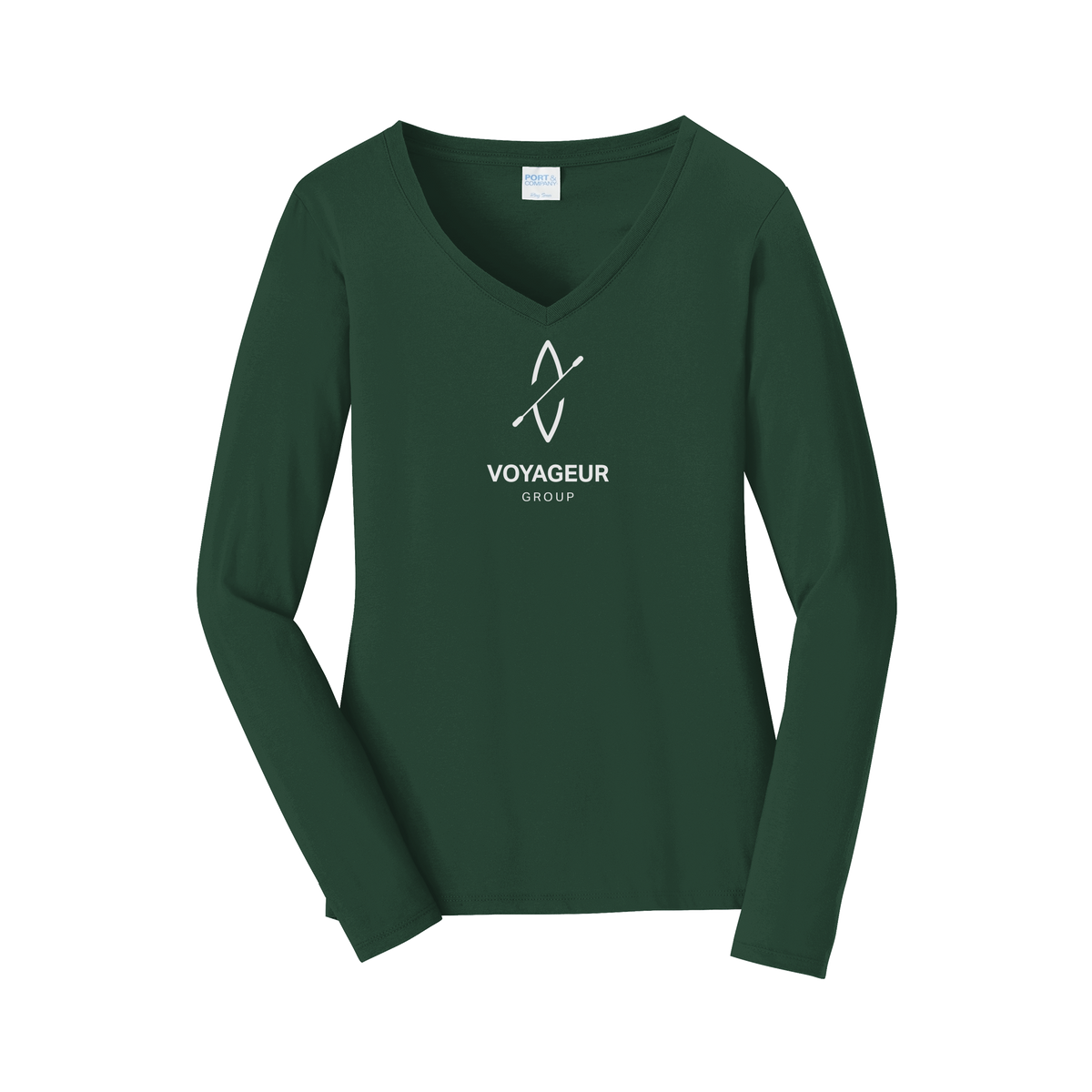 voyageurgroup-womens-long-sleeve-v-neck-dtf-front-LPC450VLS-forestgreen-flat-front