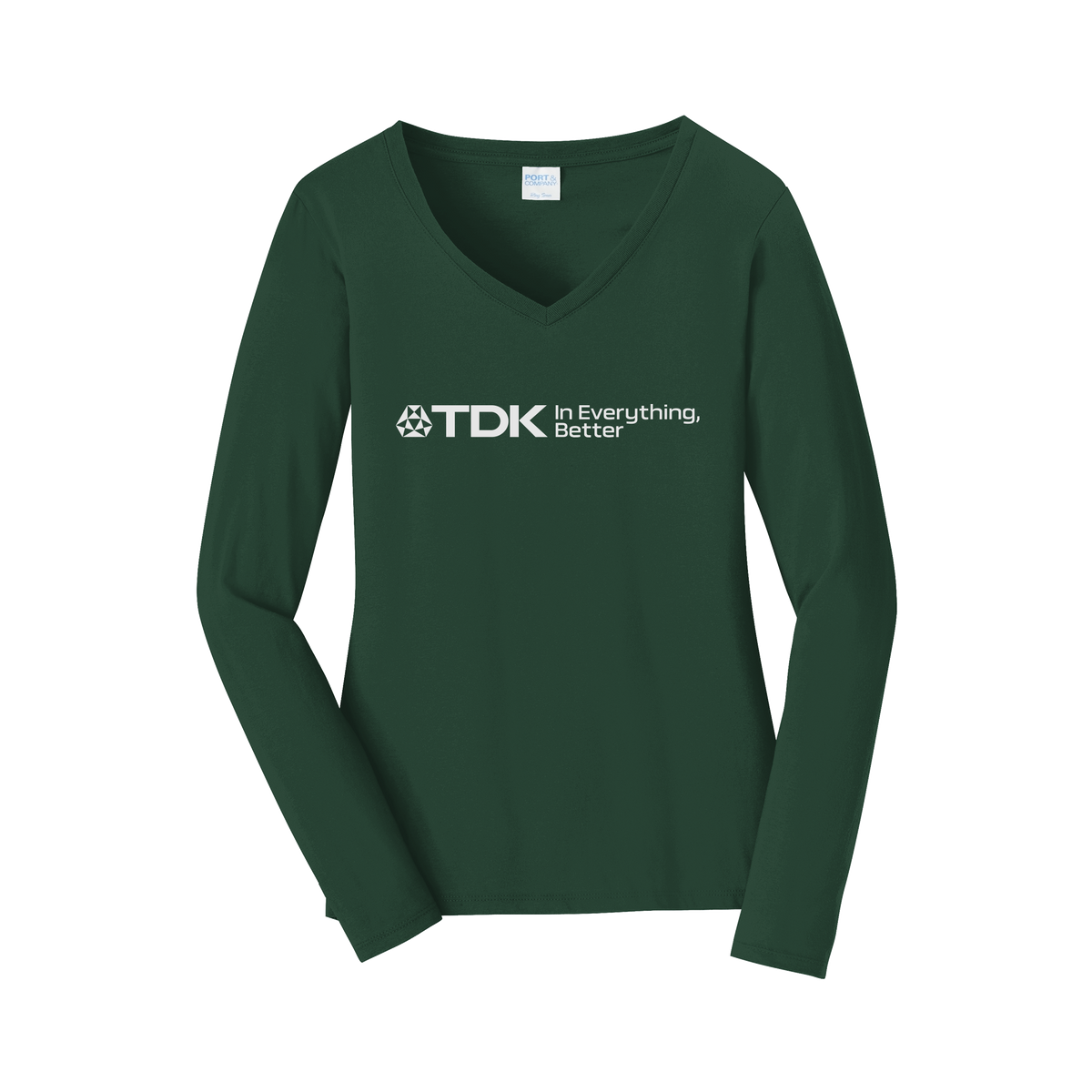 tdk-womens-long-sleeve-v-neck-dtf-front-LPC450VLS-forestgreen-flat-front