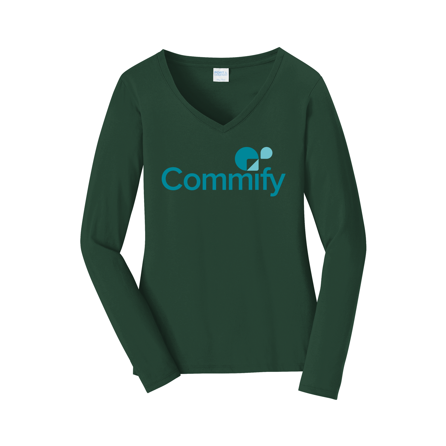 commify-womens-long-sleeve-v-neck-dtf-front-LPC450VLS-forestgreen-flat-front