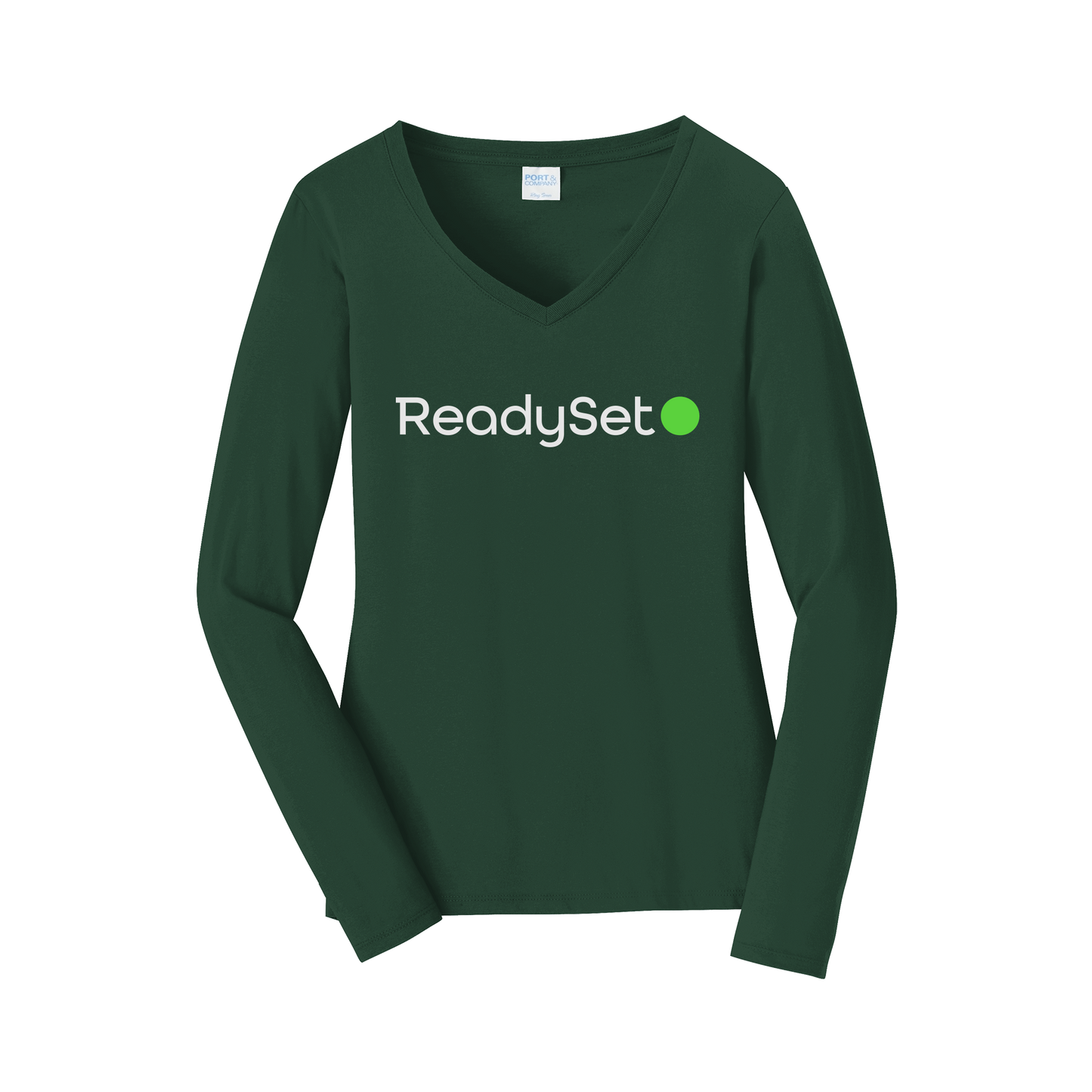 readysetsurgical-womens-long-sleeve-v-neck-dtf-front-LPC450VLS-forestgreen-flat-front