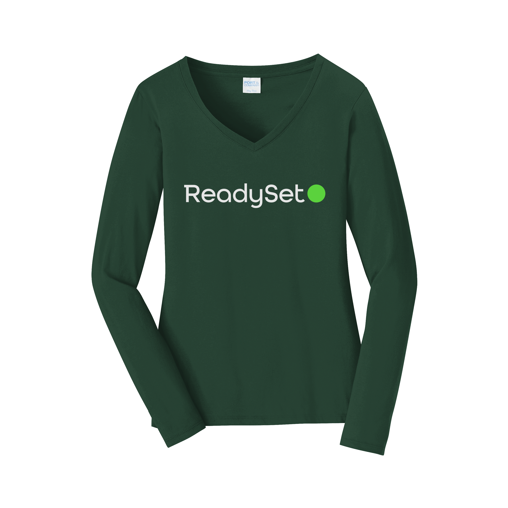 readysetsurgical-womens-long-sleeve-v-neck-dtf-front-LPC450VLS-forestgreen-flat-front