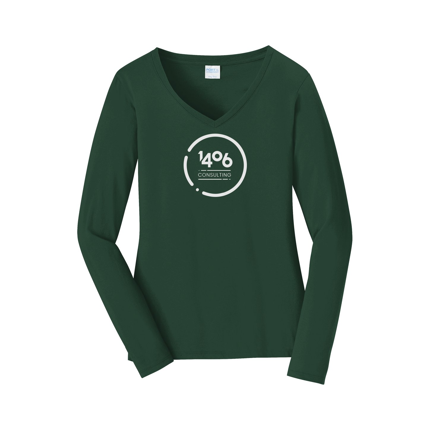 1406consulting-womens-long-sleeve-v-neck-dtf-front-LPC450VLS-forestgreen-flat-front