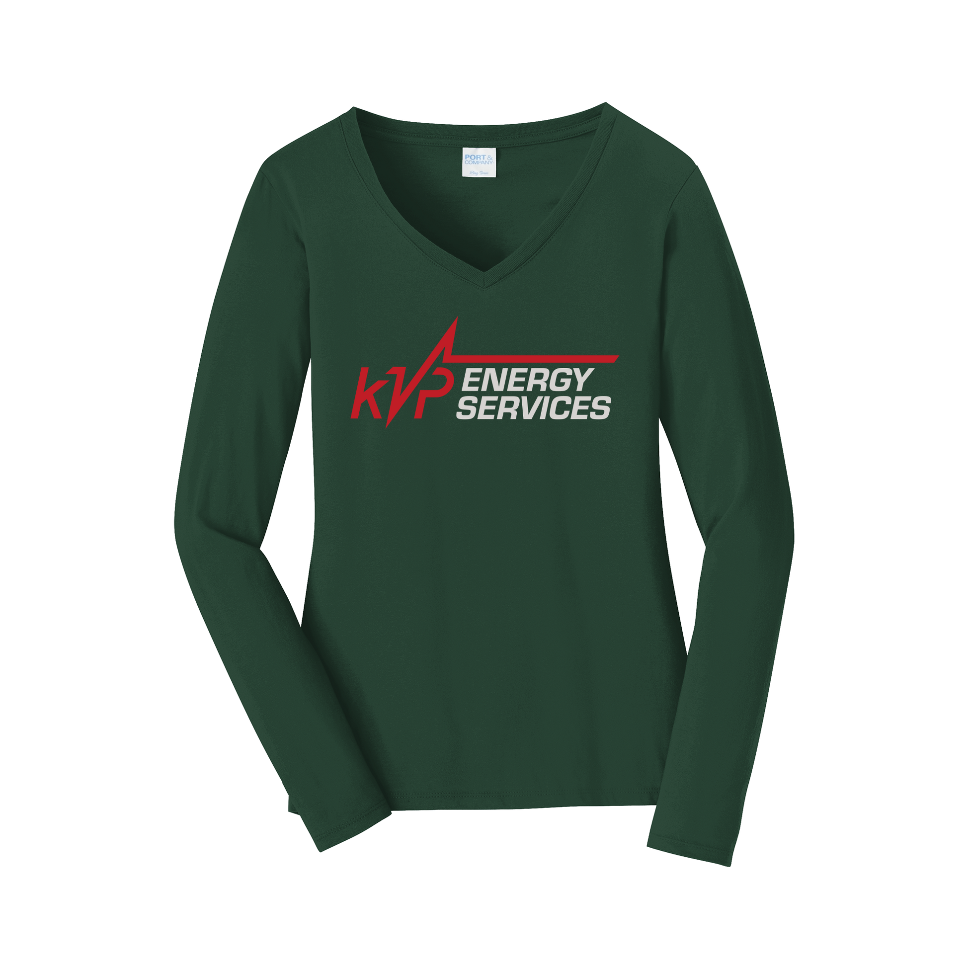 kvpenergy-womens-long-sleeve-v-neck-dtf-front-LPC450VLS-forestgreen-flat-front
