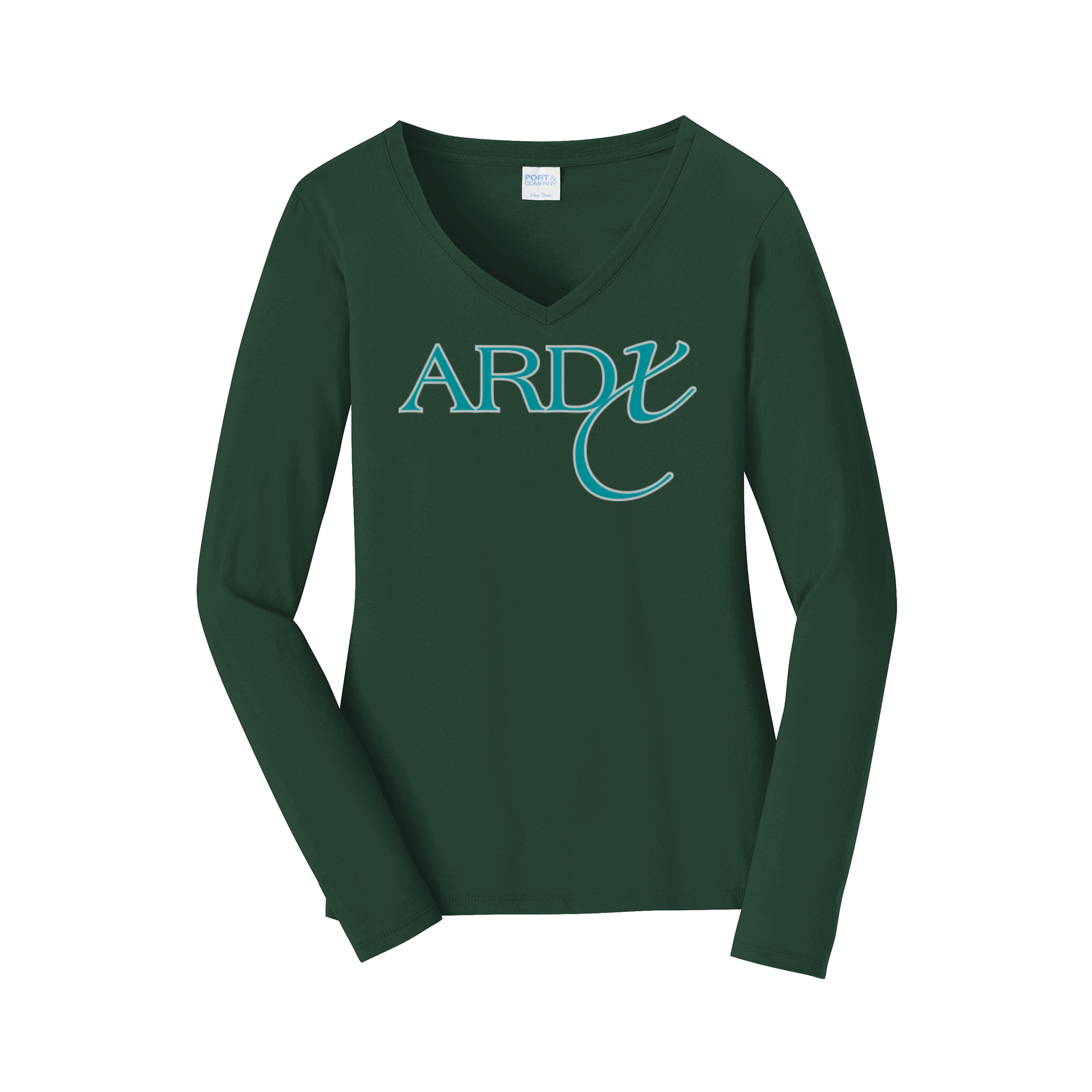 ardx-womens-long-sleeve-v-neck-dtf-front-LPC450VLS-forestgreen-flat-front
