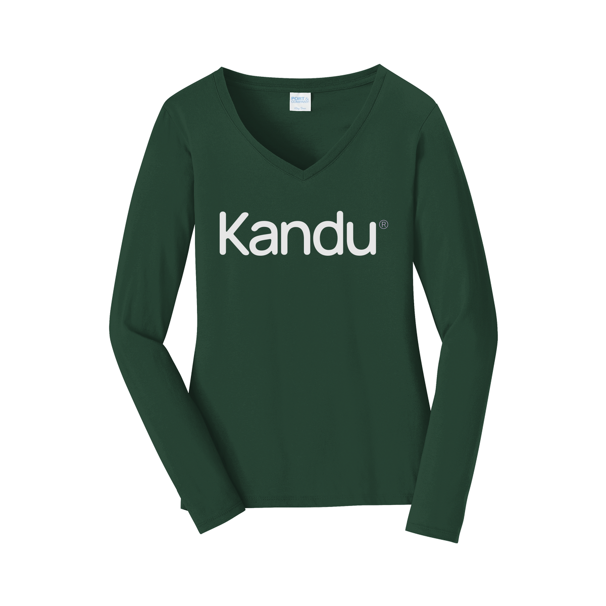 kandu-womens-long-sleeve-v-neck-dtf-front-LPC450VLS-forestgreen-flat-front