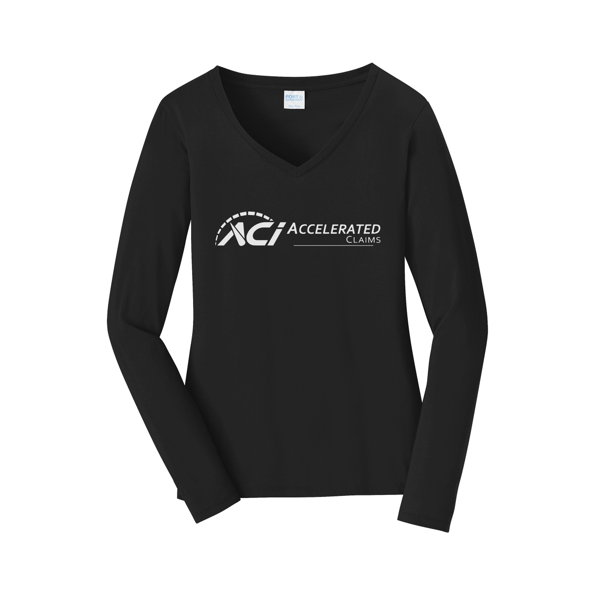 accelclaims-womens-long-sleeve-v-neck-dtf-front-LPC450VLS-jetblack-flat-front