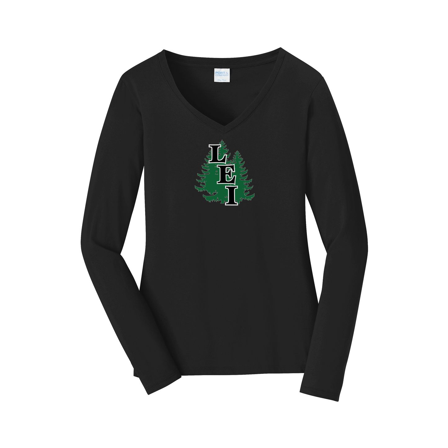 leisite-womens-long-sleeve-v-neck-dtf-front-LPC450VLS-jetblack-flat-front