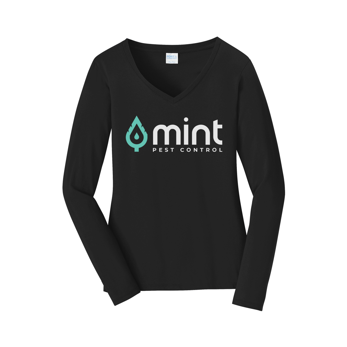 mintpest-womens-long-sleeve-v-neck-dtf-front-LPC450VLS-jetblack-flat-front
