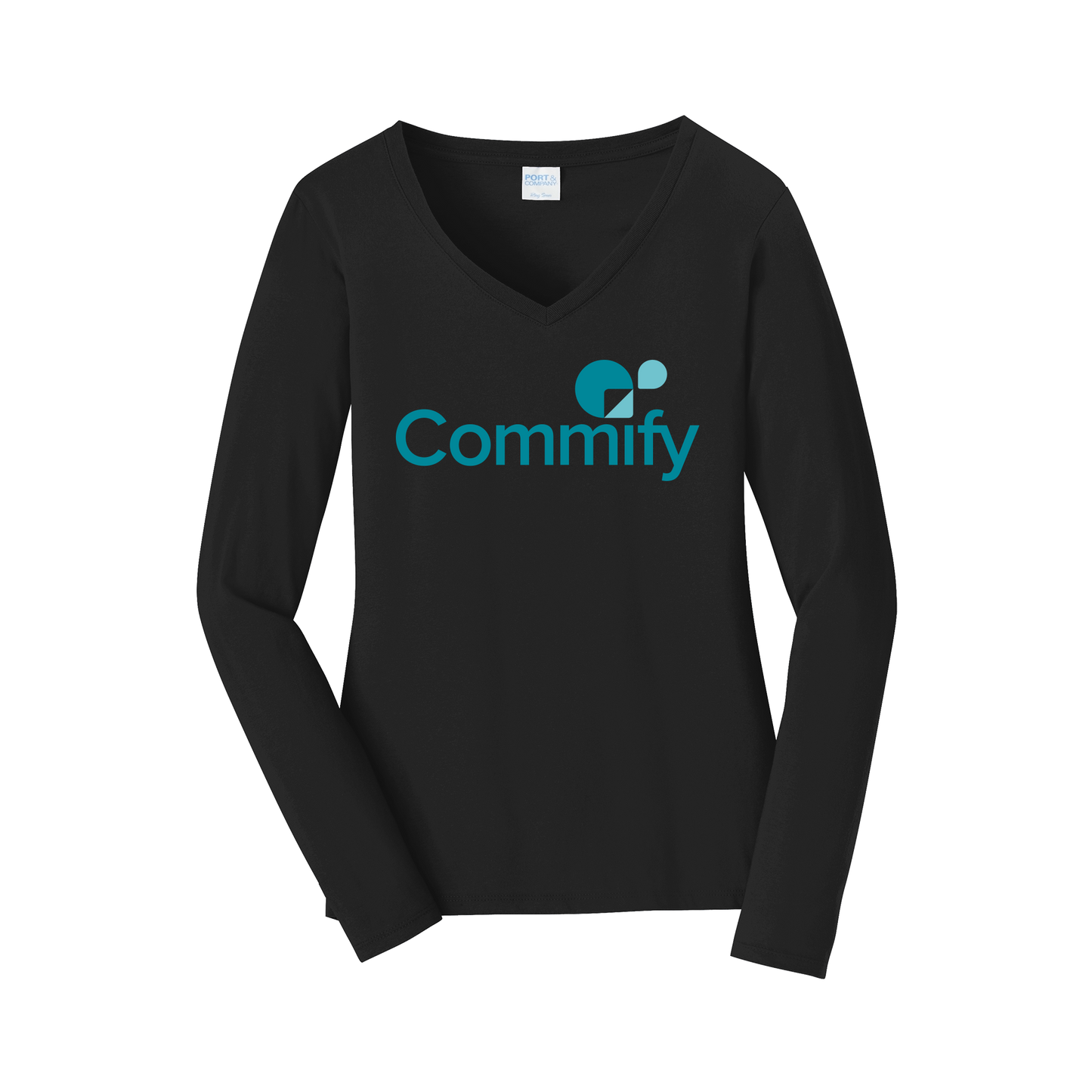 commify-womens-long-sleeve-v-neck-dtf-front-LPC450VLS-jetblack-flat-front