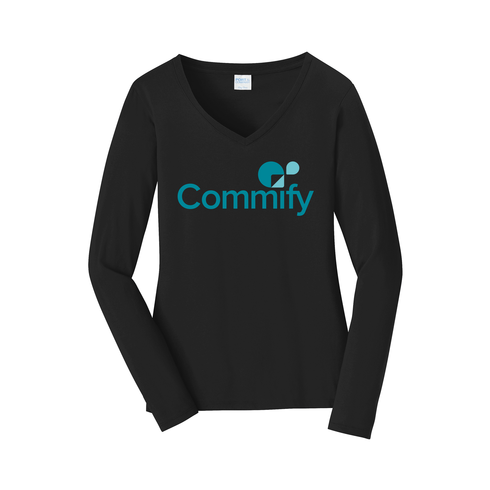 commify-womens-long-sleeve-v-neck-dtf-front-LPC450VLS-jetblack-flat-front