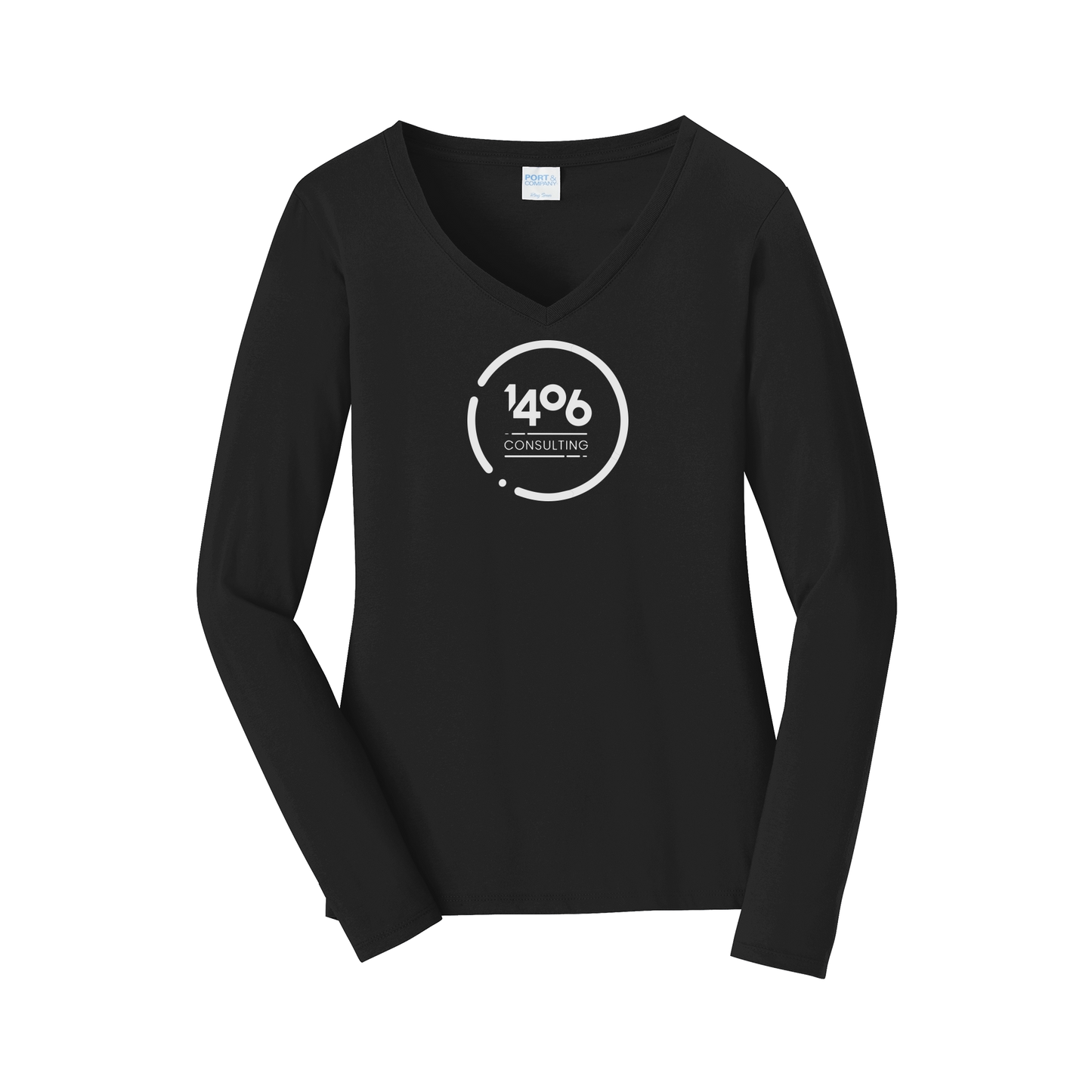 1406consulting-womens-long-sleeve-v-neck-dtf-front-LPC450VLS-jetblack-flat-front