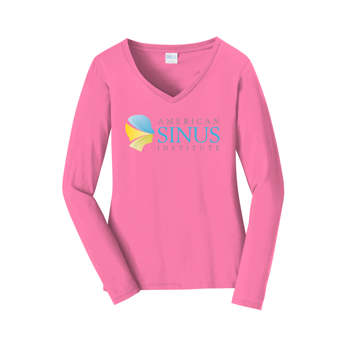 americansinus-womens-long-sleeve-v-neck-dtf-front-LPC450VLS-newpink-flat-front