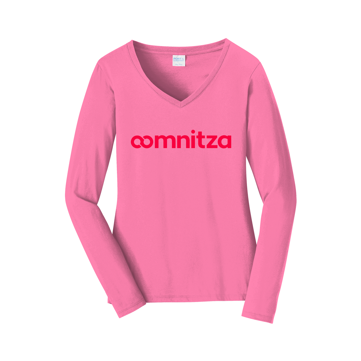 oomnitza-womens-long-sleeve-v-neck-dtf-front-LPC450VLS-newpink-flat-front