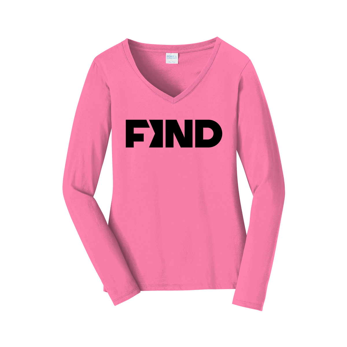 findrealestate-womens-long-sleeve-v-neck-dtf-front-LPC450VLS-newpink-flat-front