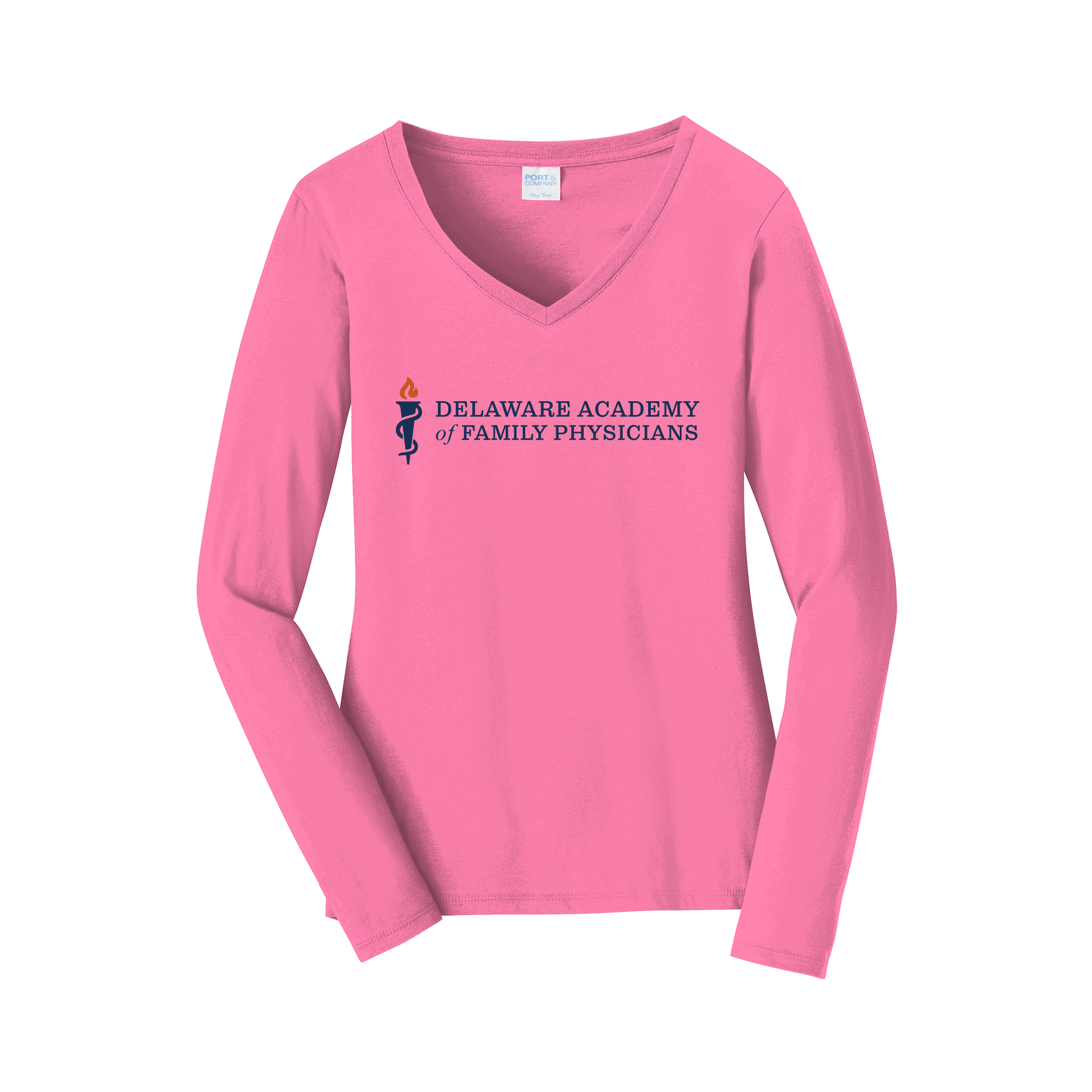 delfamdoc-womens-long-sleeve-v-neck-dtf-front-LPC450VLS-newpink-flat-front