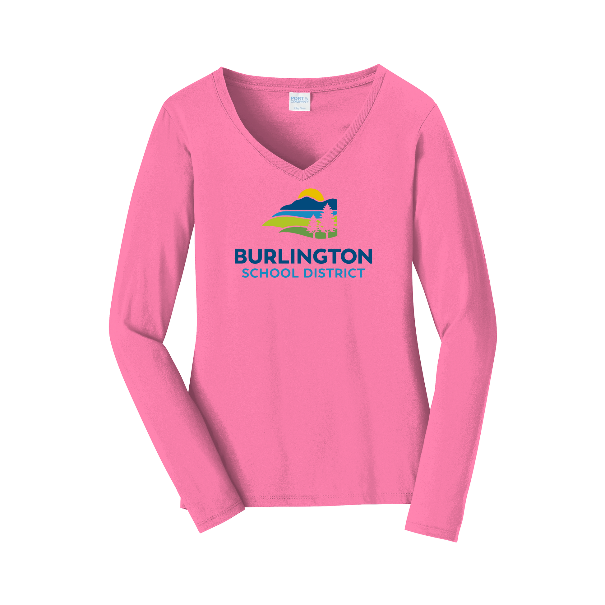 bsdvt-womens-long-sleeve-v-neck-dtf-front-LPC450VLS-newpink-flat-front