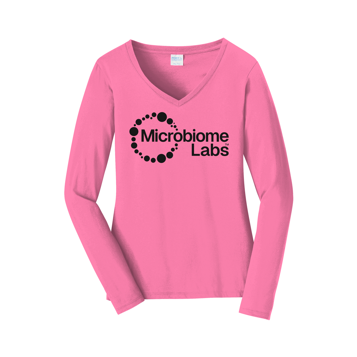 microbiomelabs-womens-long-sleeve-v-neck-dtf-front-LPC450VLS-newpink-flat-front