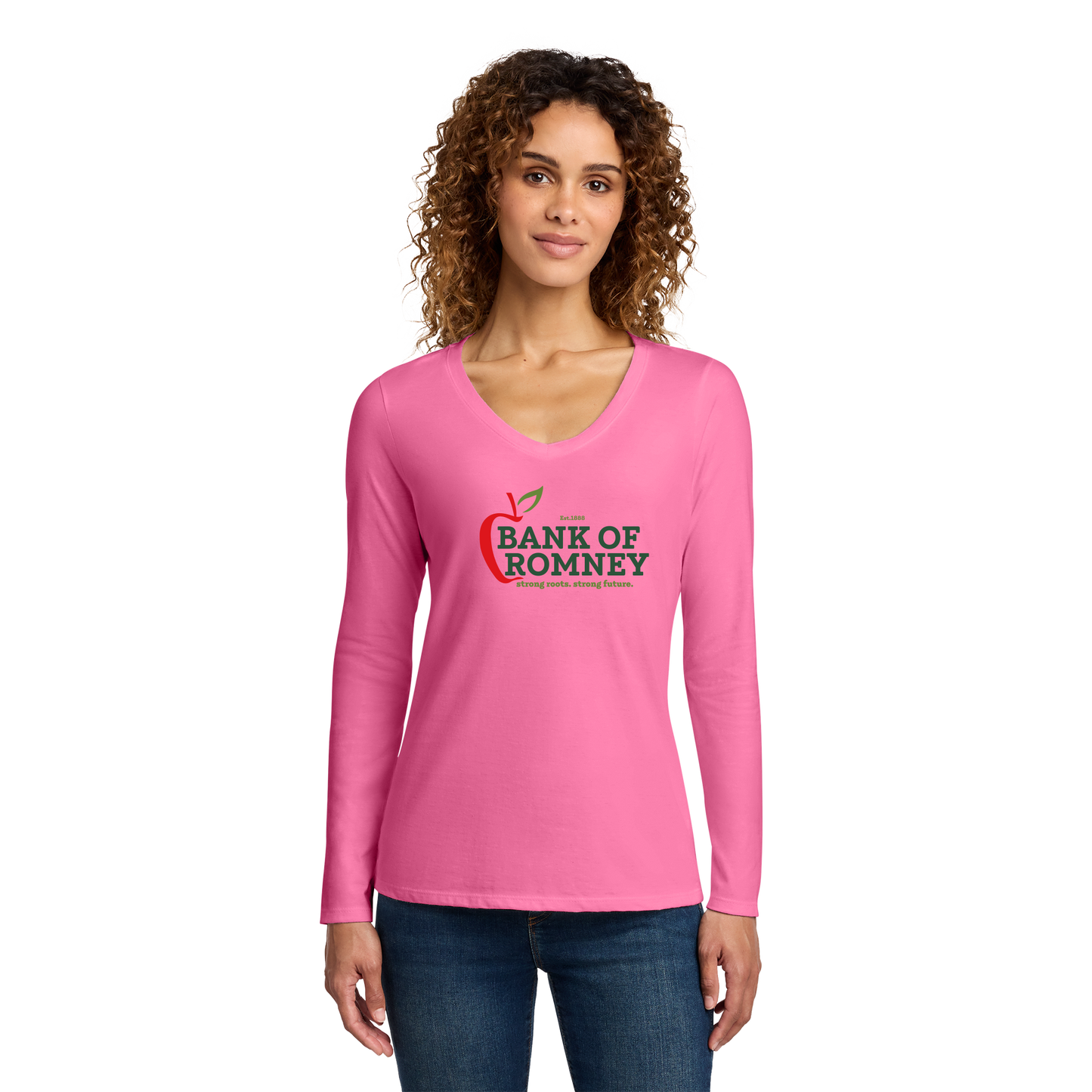 bankofromney-womens-long-sleeve-v-neck-primary-mockup